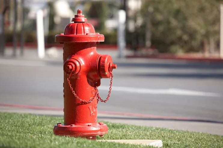 Fire hydrant outside a commercial property